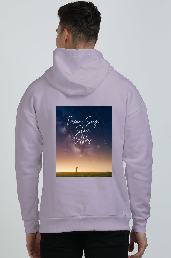 Oversized Hoodie - Dream, Sing, Shine, Coldplay | Starry Night Sky Design