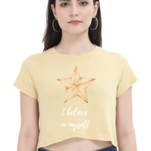 Female Crop Top – "I Believe in Myself" Star Design