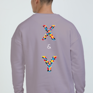 Oversized Sweatshirt (XS-XXL)– X & Y Typography | Colorful Geometric Design