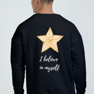Oversized Sweatshirt – "I Believe in Myself" Star Design