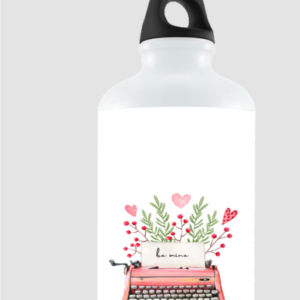 "Be Mine" – Unisex White Sipper Bottle (750ml) – Romantic Typewriter Design