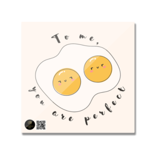 Fridge Magnet - "To Me, You Are Perfect" with Two Egg Yolks (White, Square)