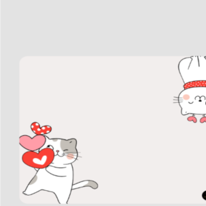 Mouse Pad - Cat-Themed Print of Two Quirky and Funny Cats (Square, White)