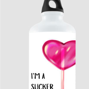 Sipper Bottle - I'm a Sucker for You Lollipop Design (750ml, White)