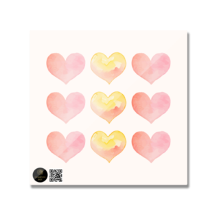 Fridge Magnet - Dripping Heart Grid Design
