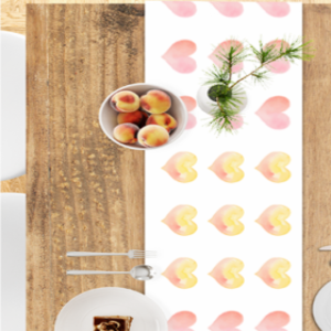 Table Runner - Dripping Hearts Watercolor Design
