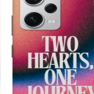 Redmi Sublimation Phone Case - "Two Hearts One Journey" Design for Xiaomi Redmi Note 12 Pro