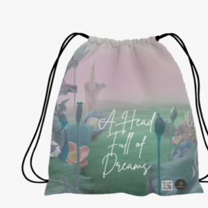 A Head Full of Dreams AOP Drawstring Bag – Dreamy Nature Background