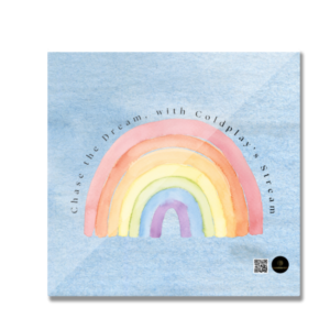 Square Fridge Magnet – Chase the Dream, with a Coldplay Stream Design