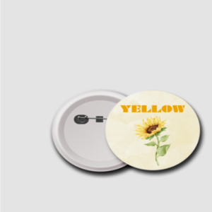 "Yellow" Design Badge – 44mm Sunflower Pin