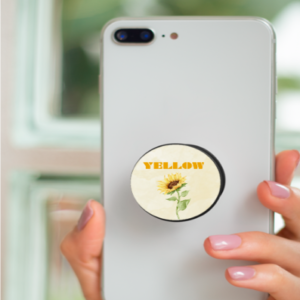 "Yellow" Design Pop Grip – Sunflower Print Phone Holder