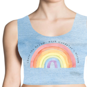 Women’s AOP Crop Tank (XS-XXL) – Chase the Dream, with a Coldplay Stream Design