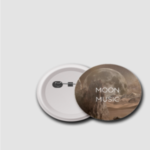 75mm Badge – Moon Music Ivory Moon Design