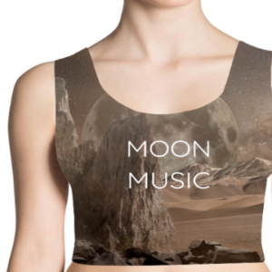 Women's AOP Crop Tank – Moon Music Ivory Moon Design