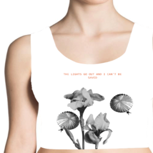 Women’s AOP Crop Tank – The Lights Go Out and I Can’t Be Saved Parachute Floral Design