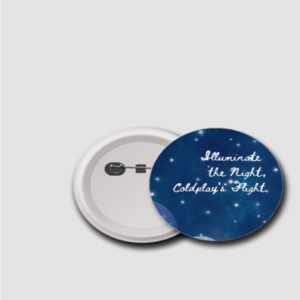58mm Badge – Illuminate the Night, Coldplay’s Flight Starry Mountain Design