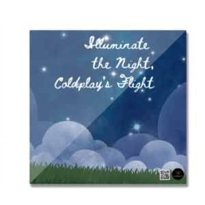 Square Fridge Magnet – Illuminate the Night, Coldplay’s Flight Starry Mountain Design