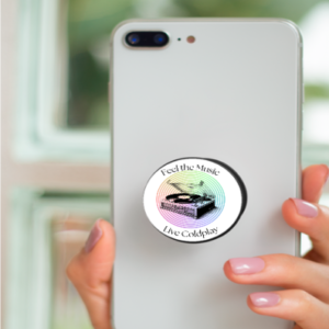 PopGrip 4cm | Vintage Record 'Feel the Music, Live Coldplay' Design