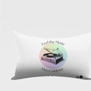 AOP Pillow Cover 18x28 | Vintage Record 'Feel the Music, Live Coldplay' Design