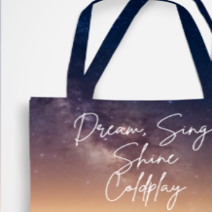 AOP Tote Bag Non-Zipper – Dream, Sing, Shine, Coldplay Starry Night Design