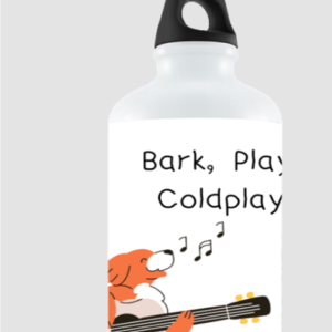 Sipper Bottle – Bark, Play, Coldplay Dog Guitar Design (750ml)