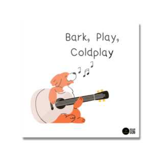 Fridge Magnet – Bark, Play, Coldplay Dog Guitar Design