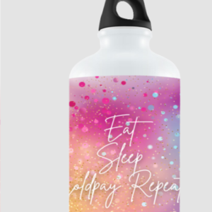750ml Sipper Bottle – Eat, Sleep, Coldplay, Repeat Glittery Design