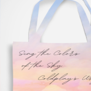 AOP Tote Bag Zipper – Sing the Colors of the Sky, Coldplay’s Why Dreamy Sky Design