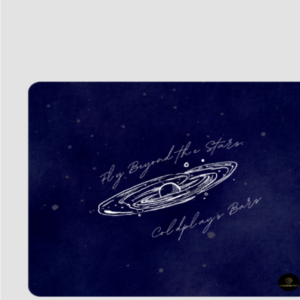 Square Mouse Pad – Fly Beyond the Stars, Coldplay’s Bars Galaxy Illustration with Starry Background
