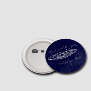 58mm Badge – Fly Beyond the Stars, Coldplay’s Bars Galaxy Illustration with Starry Background