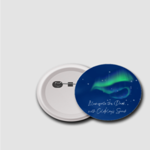 75mm Badge – Illuminate the Dark, with Coldplay’s Spark Green Aurora Design