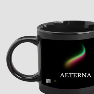 Black Coffee Mug – Aeterna Aurora-Inspired Celestial Design