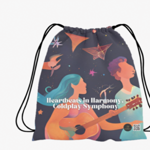 AOP Drawstring Bag – Heartbeats in Harmony, Coldplay Symphony