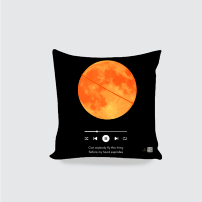AOP Cushion Cover 16x16 - Can Anybody Fly This Thing Before My Head Explodes | Red Moon Music Design