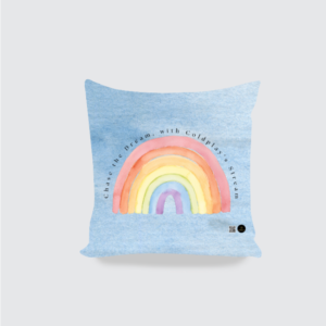 AOP Cushion Cover - Chase the Dream | Whimsical Watercolor Rainbow Design (16X16)