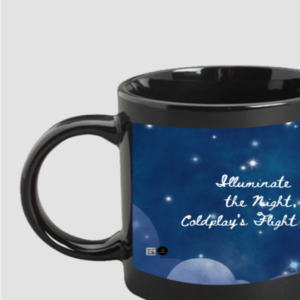 Black Coffee Mug 11oz - Illuminate the Night | Starry Sky & Mountain Landscape