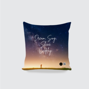 AOP Cushion Cover 16x16 - Dream, Sing, Shine, Coldplay | Starry Night Sky Design