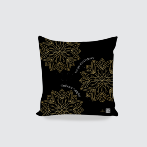 AOP Cushion Cover - Escape the Ordinary, Embrace Coldplay | Cosmic Geometric Floral Design