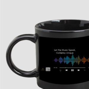 Black Coffee Mug - Let the Music Speak, Coldplay Unique | Digital Music Interface Design