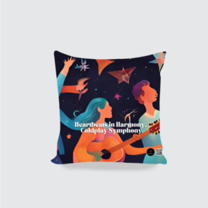 AOP Cushion Cover - Heartbeats in Harmony, Coldplay Symphony | Musical Art Design