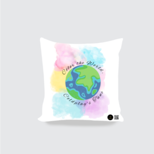 AOP Cushion Cover 16x16 - Color the World, Coldplay’s Tune | Vibrant Earth Art