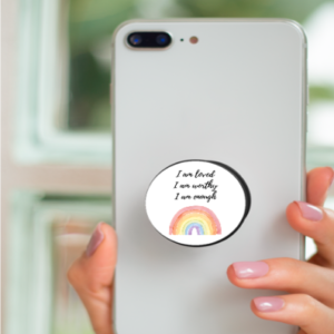 I Am Worthy – 4cm White Pop Grip