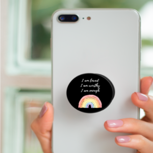 I Am Worthy – 4cm Black Pop Grip