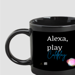 Black Coffee Mug (11oz)– Alexa Play Coldplay | Colorful Ball Design