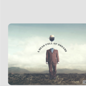 Square Mouse Pad – A Head Full of Dreams | Surreal Floating Head Design