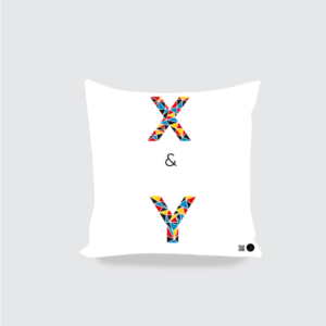X&Y Cushion Cover – 16x16 Inch Geometric Coldplay-Inspired Design