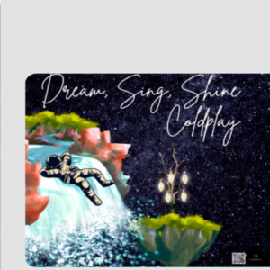 Mouse Pad – Dream, Sing, Shine Coldplay | Astronaut & Waterfall Starry Design