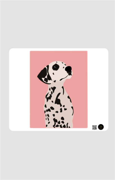 Square Mouse Pad – Dalmatian Dog | Stylish Pink Background Design