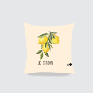AOP Cushion Cover (16x16) – Le Citron | Elegant Lemon Branch Design