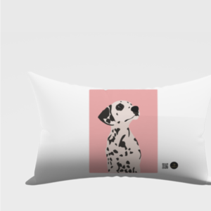 AOP Pillow Cover (18x28) – Dalmatian Dog | Stylish Pink Background Design